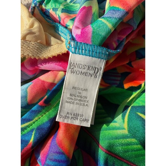 Vintage Lands End Womens Regular One-Piece Swimsuit Size 14 NWT - Picture 4 of 15